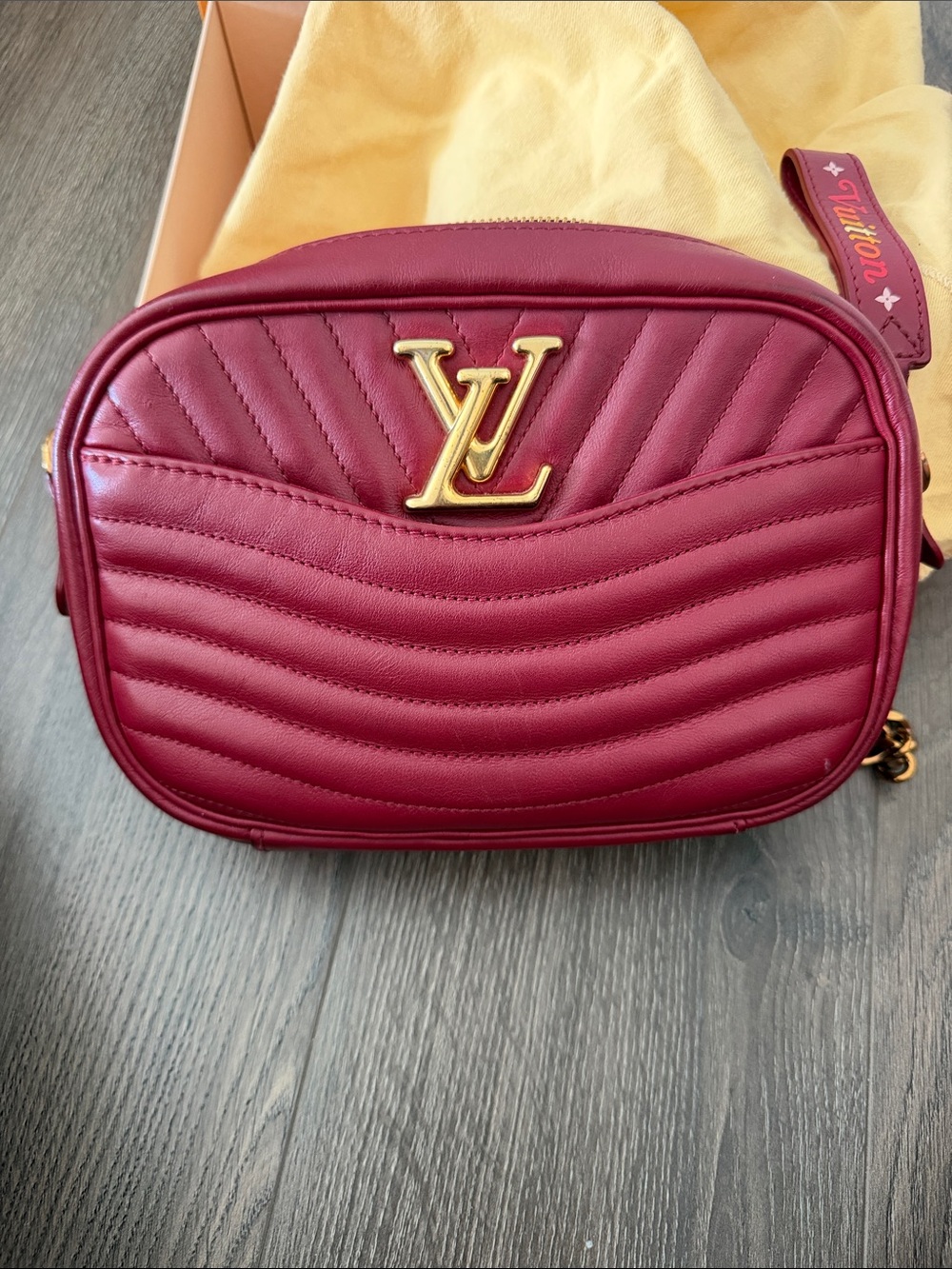 Louis Vuitton Quilted Camera Crossbody Bag in Burgundy